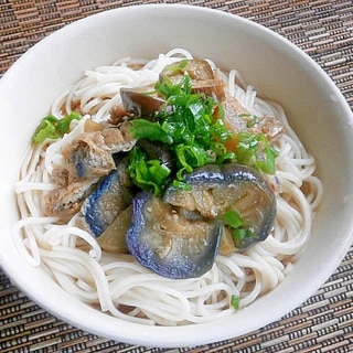 茄子と油揚げのそうめん